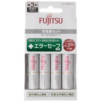 FUJITSU富士通充電組(附1900mAh3號AA電池4入-白色)【金石堂、博客來熱銷】