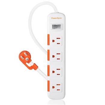 群加 PowerSync 1開4插滑蓋防塵防雷擊延長線 4.5M白