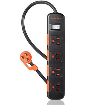 群加 PowerSync 1開4插滑蓋防塵防雷擊延長線 1.8M黑