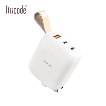 【Lisscode】Mantou 65W氮化鎵PD充電器 | 2C+1A 小饅頭 三孔快充頭 LA-65-WH 雲朵白