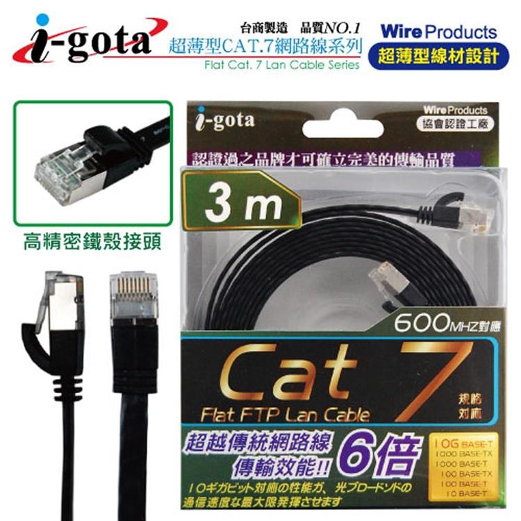 i-gota Cat.7超薄型網路線3M
