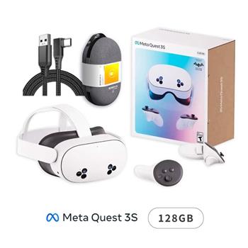 Meta Quest 3S VR 128GB頭戴式裝置 混合實境+C2包+傳輸線