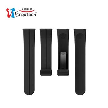 Ergotech人因 負離子能量TPU矽膠磁吸錶帶 22mm-黑色