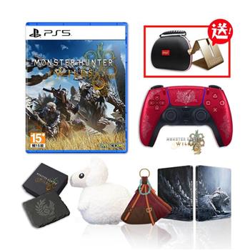SONY 索尼 PS5 DualSense 無線控制器 魔物獵人 荒野 純日限量版 手把+中文典藏版（手把包+魔物支架）