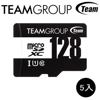 Team 十銓 ELITE Micro SDXC 128GB UHS-I U1 C10 記憶卡(含轉卡)（五入特惠組）