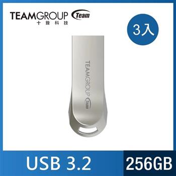 TEAM 十銓C222 256GB USB3.2精鋅碟 金屬隨身碟 (防水+防塵+終身保固)（三入特惠組）