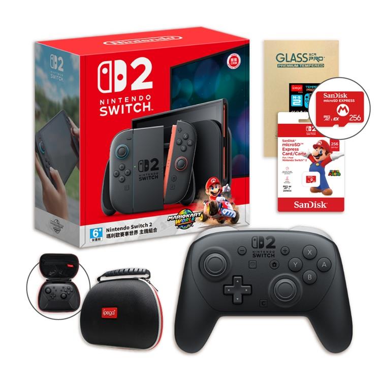 任天堂 NS2 Switch 2 瑪利歐賽車世界 同捆主機+Pro手把+記憶卡(手把包+貼) 任天堂 NS2 Switch 2 瑪利歐賽車世界 同捆主機+Pro手把+記憶卡(手把包+貼)