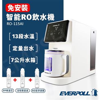 送禾聯14吋DC風扇【愛科EVERPOLL】桌上型智能RO淨水飲水機 RO-115AI