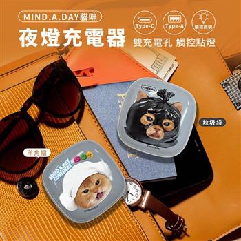 【正版授權】Mind.A.Day貓咪 22W小燈泡充電器/充電頭