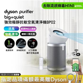 Purifier Big+Quiet 強效極靜抗敏空氣清淨機 BP02 白色及柔霧銀