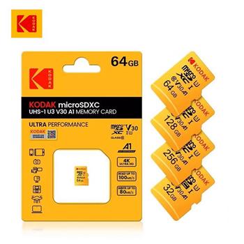 柯達KODAK MicroSD 256GB (UHS-I U3/V30/A1)高速記憶卡-黃色