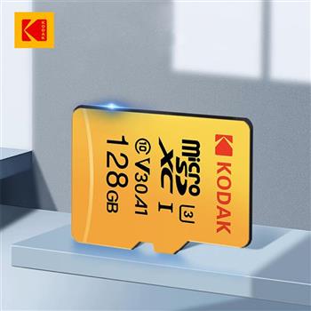 柯達KODAK MicroSD 128GB (UHS-I U3/V30/A1)高速記憶卡-黃色