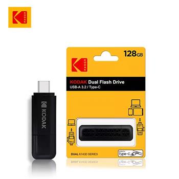 柯達KODAK K143D USB-C 3.2 Gen1 OTG 128GB高速雙模式隨身碟