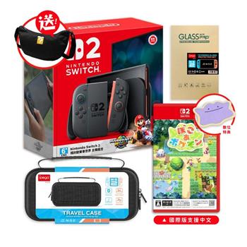 任天堂 NS2 Switch 2 瑪利歐賽車世界 同捆主機+寶可夢Pokopia+包貼（送側背包）