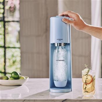 【Sodastream】TERRA 自動扣瓶氣泡水機(迷霧藍)送鋼瓶及專利水瓶