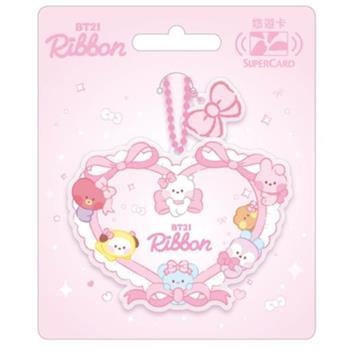 BT21 壓克力SuperCard造型悠遊卡-Ribbon【受託代銷】