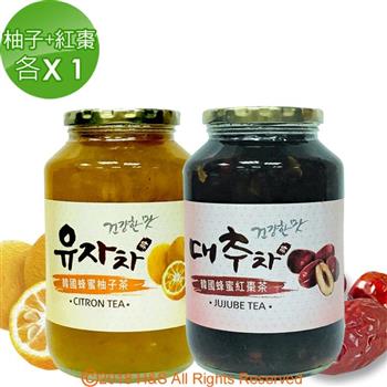 《柚和美》韓國蜂蜜柚子茶＋紅棗茶（1kg）（各1入）【金石堂、博客來熱銷】