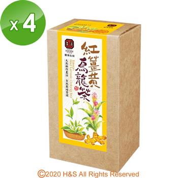 【豐滿生技】紅薑黃烏龍茶4盒（3.5公克X10包/盒）【金石堂、博客來熱銷】