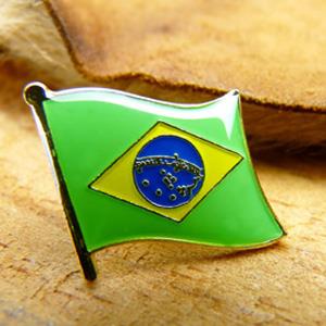【國旗商品創意館】巴西Brazil徽章4入組/胸章/別針
