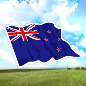 【國旗商品創意館】紐西蘭國旗飄揚抗ＵＶ、防水貼紙2入／New Zealand