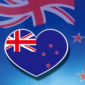 【國旗商品創意館】紐西蘭國旗愛心形抗ＵＶ、防水貼紙2入／New Zealand