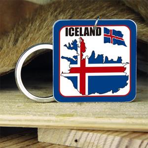 【國旗商品創意館】冰島造型鑰匙圈/Iceland/多國款式可選購