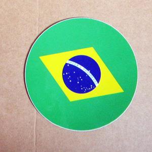 【國旗商品創意館】巴西國旗圓形抗ＵＶ、防水貼紙／Brazil／世界多國款可選購