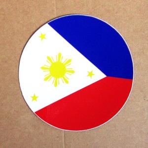 【國旗商品創意館】菲律賓國旗圓形抗ＵＶ、防水貼紙／Philippines
