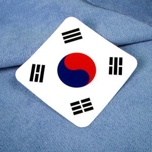 【國旗商品創意館】南韓國旗方形抗ＵＶ、防水貼紙／S.Korea／世界多國款可選購
