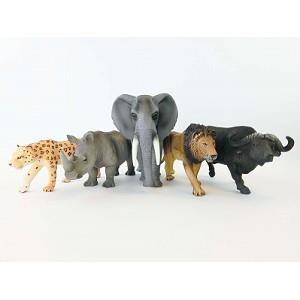 《MOJO FUN動物模型》動物星球頻道獨家授權－非洲五霸 （大象＋白犀牛＋花豹＋獅子＋非洲水牛）【金石堂、博客來熱銷】