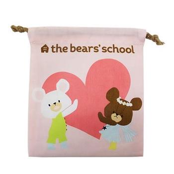 小熊學校 帆布 束口袋 收納袋 抽繩束口袋 the bear's school【金石堂、博客來熱銷】
