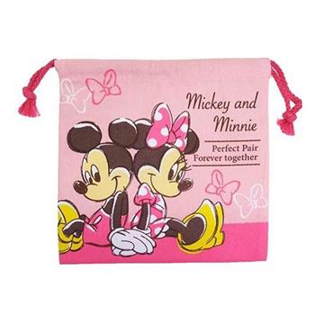 米奇 米妮 Mickey Minnie 帆布 束口袋 收納袋 抽繩束口袋 迪士尼 Disney【金石堂、博客來熱銷】