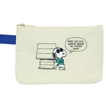 史努比 Snoopy 帆布 扁型 筆袋 鉛筆盒 收納袋 PEANUTS【金石堂、博客來熱銷】