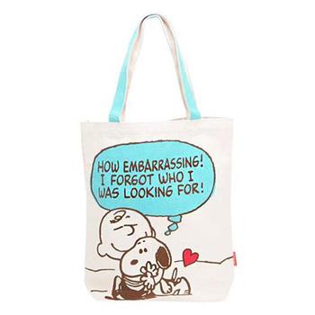 史努比 Snoopy 帆布 肩揹提袋 手提袋 肩背包 PEANUTS【金石堂、博客來熱銷】