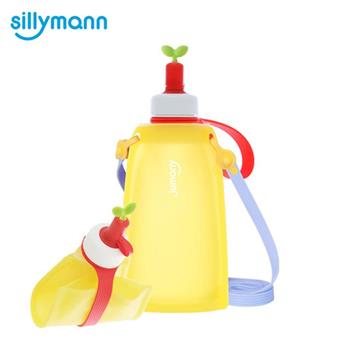 【韓國sillymann】 100%兒童便攜捲式鉑金矽膠水瓶－檸檬黃300ml【金石堂、博客來熱銷】