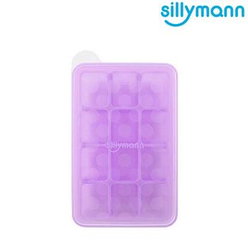 【韓國sillymann】 100%鉑金矽膠副食品分裝盒（紫色12格）【金石堂、博客來熱銷】
