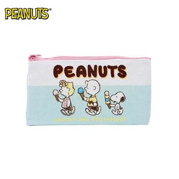 史努比 帆布 扁筆袋 M號 鉛筆盒 筆袋 收納包 Snoopy PEANUTS【金石堂、博客來熱銷】