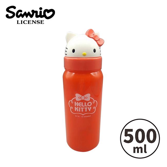 凱蒂貓 翻蓋水壺 500ml 吸管水壺 水壺 附提繩 Hello Kitty 三麗鷗