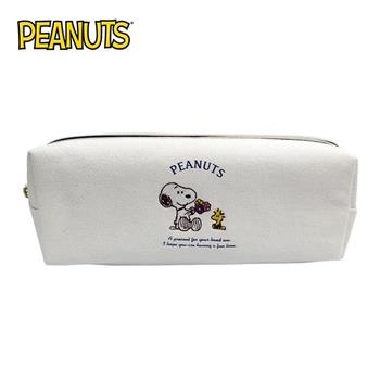 史努比 刺繡 雙層筆袋 鉛筆盒 筆袋 Snoopy PEANUTS【金石堂、博客來熱銷】