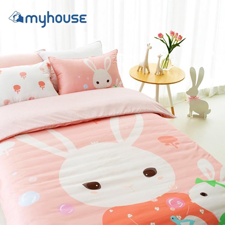 【虎兒寶 】myhouse 韓國超細纖維兩件式四季枕被組  － 兔寶家族