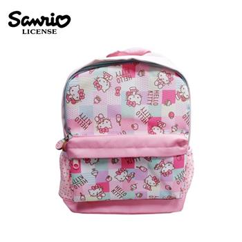 凱蒂貓 方格系列 兒童背包 背包 後背包 書包 Hello Kitty 三麗鷗 Sanrio【金石堂、博客來熱銷】