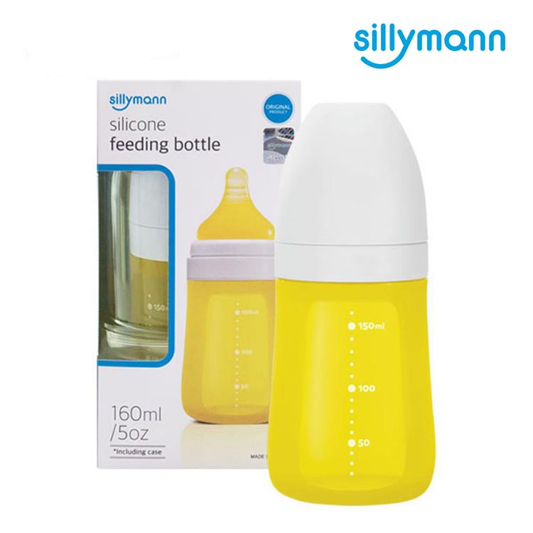 【韓國sillymann】 100%鉑金矽膠奶瓶（首爾黃）－160ML