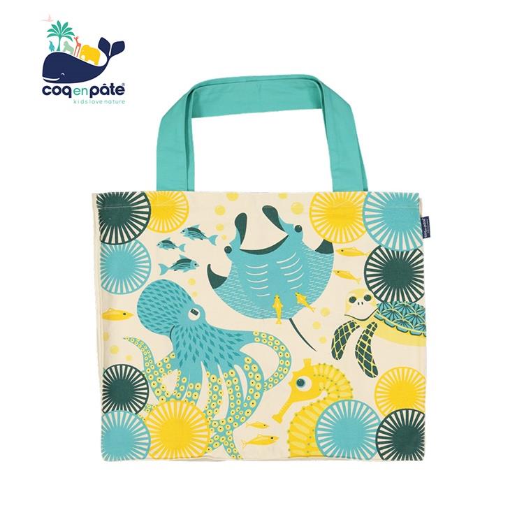【虎兒寶】COQENPATE 法國有機棉無毒環保布包 － 無敵購物袋 海洋