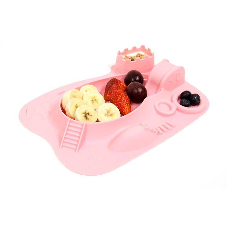 《 MARCUS＆MARCUS 》動物樂園遊樂造型餐盤－粉紅豬（粉）