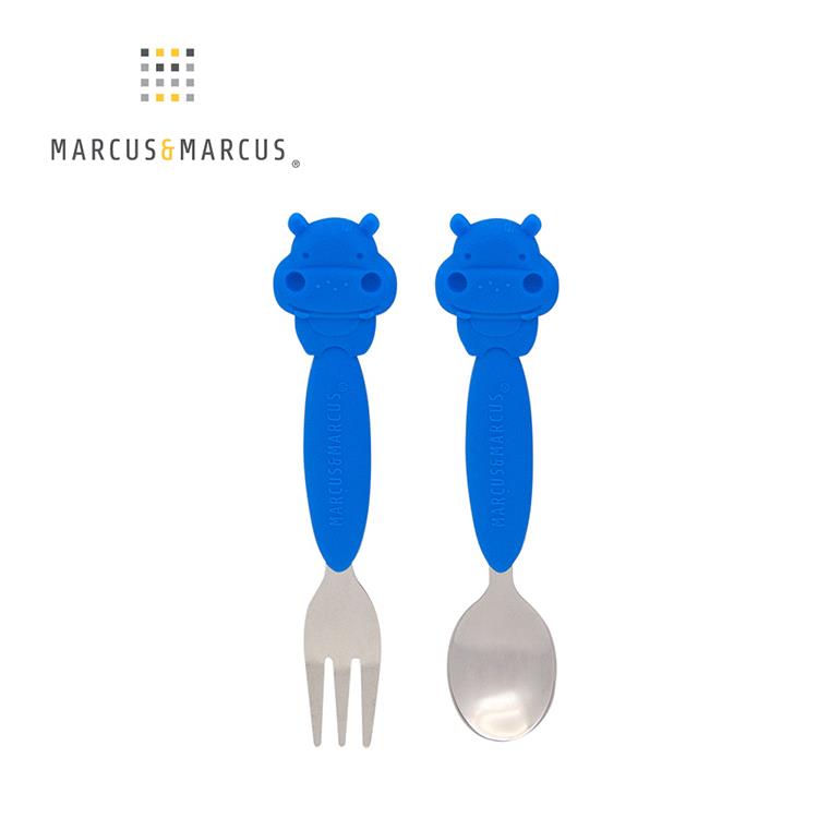 《 MARCUS＆MARCUS 》動物樂園不鏽鋼叉匙餐具組－河馬