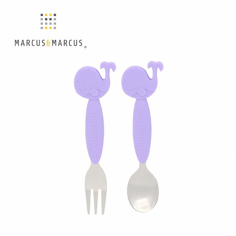 《 MARCUS＆MARCUS 》動物樂園不鏽鋼叉匙餐具組－鯨魚