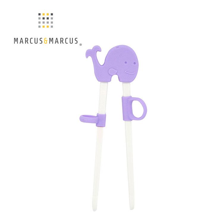 《 MARCUS＆MARCUS 》動物樂園幼兒學習筷－鯨魚（紫）