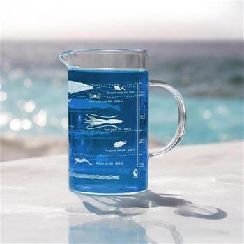 賽先生科學工廠-海底生物分佈圖玻璃把手高燒杯