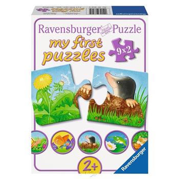 【德國Ravensburger拼圖】【我的第一幅拼圖】花園小動物－2x9片My first Puzzle － Garden Animals【金石堂、博客來熱銷】
