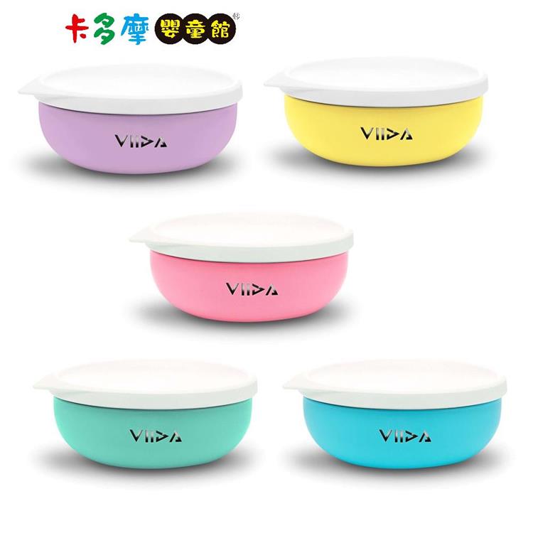 【VIIDA】Soufflé 抗菌不鏽鋼兒童餐碗/不鏽鋼碗｜卡多摩嬰童館 - 寶貝藍